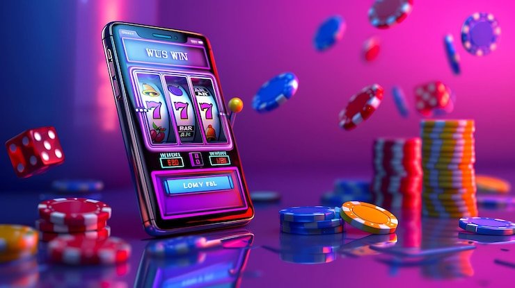 Tampilan dalam permainan Push Gaming dengan kontrol taruhan dan tombol putar
